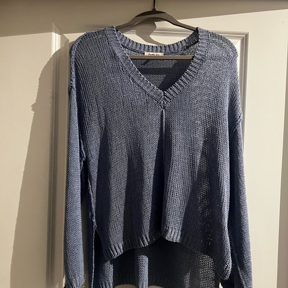 Another Love Blue V-Neck Sweater